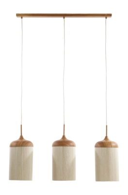 Light & Living Hanglamp Dania - Naturel|Crème - 90x22x32cm - 3L