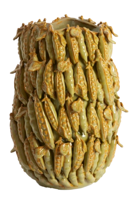 Light & Living keramiek vaas FABA olijfgroen-bruin - 31,5x30,5x45 cm