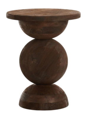 Light & Living - Mirto bijzettafel Ø40x50 cm hout - mat donkerbruin