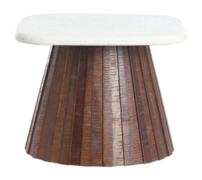 Light & Living - Okato bijzettafel 45x45x35 cm - crème+hout bruin