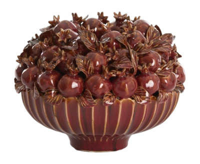 Light & Living - Pomegranate vaas deco Ø28,5x23 cm - keramiek bordeaux