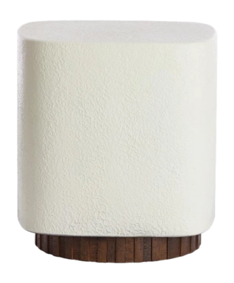 Light & Living - Seddon bijzettafel 37x34x40 cm - crème+hout bruin