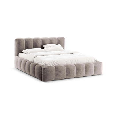 Micadoni Lupine Bedframe met Opbergruimte 200 x 200 cm - Chenille - Cappuccino