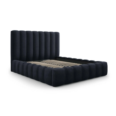 Milo Casa Bedframe Gina met Opbergruimte - 140 x 200 cm - Fluweel - Donkerblauw