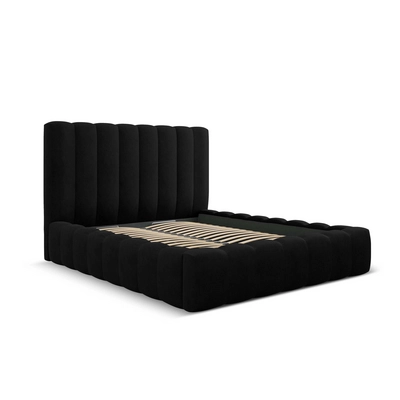Milo Casa Bedframe Gina met Opbergruimte - 160 x 200 cm - Geweven - Zwart