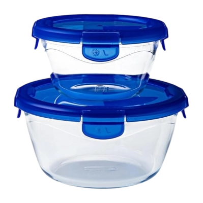 Pyrex Cook & Go Ovenschaal Rond met Deksel (Set van 2)