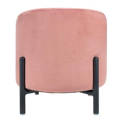 QUVIO Poef met vier metalen poten - Velvet -  Vintage roze