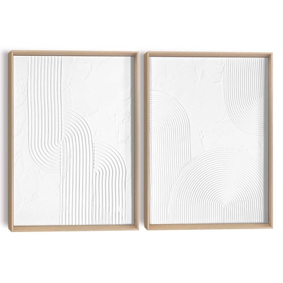 Reinders - Bogen - Abstracte wanddecoratie set met structuur 30x40 cm - Wit