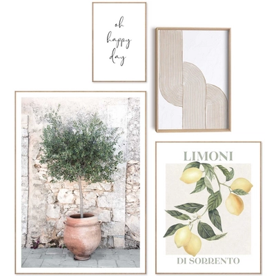 Reinders - Italiaanse sfeer - Wanddecoratieset in verschillende formaten 50x70 cm - Groen