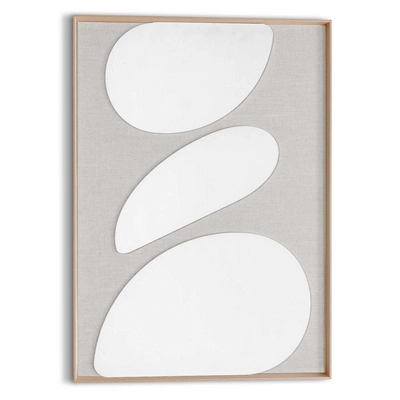 Reinders - Organic Pebbles Linen - Schilderij 3D Art 50x70 cm - Beige