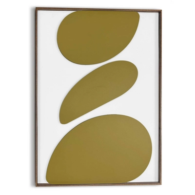 Reinders - Organic Pebbles - Vintage Green - Schilderij 3D Art 50x70 cm - Groen