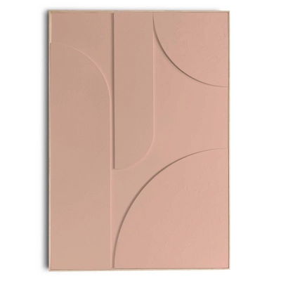 Reinders - Saturn - Relief Art Schilderij 100 x 70 cm - Terra Pink