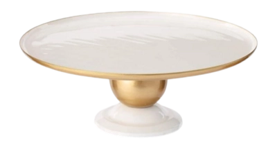 Pip Studio Serveerschaal Rond - Fruitschaal - Wit| Goud - 32x12.5cm