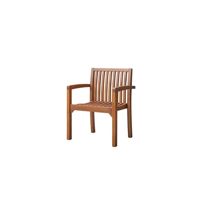 Tikamoon - Pilar - Set van 2 tuinstoelen met armleuning in massief ac...