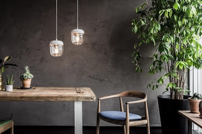 Umage Acorn hanglamp wit met copper - met koordset wit - Ø 14 cm