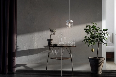 Umage Acorn hanglamp wit met steel - met koordset wit -  Ø 14 cm