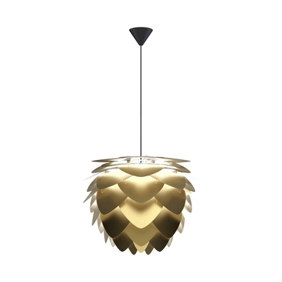 Umage Aluvia Medium hanglamp brushed brass - met koordset zwart - Ø 59