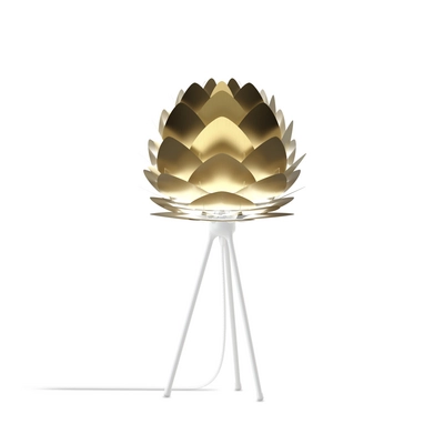 Umage Aluvia Mini tafellamp brushed brass - met tripod wit - Ø 40 cm