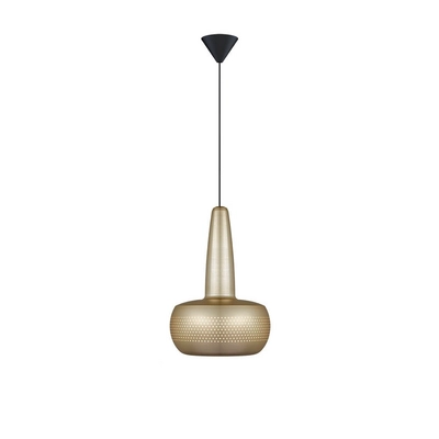 Umage Clava hanglamp brushed brass - met koordset zwart - Ø 21,5 cm