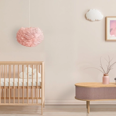 Umage Eos Medium hanglamp light rose - met koordset wit - Ø 45 cm