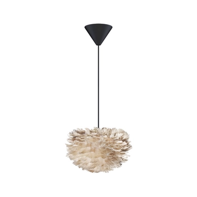 Umage Eos Micro hanglamp light brown - met koordset zwart - Ø 22 cm