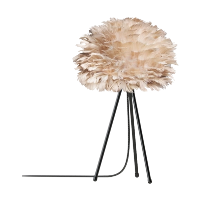 Umage Eos Micro tafellamp light brown - met tripod zwart - Ø 22 cm