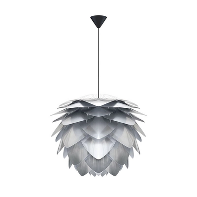 Umage Silvia Medium hanglamp brushed steel - met koordset zwart - Ø 50