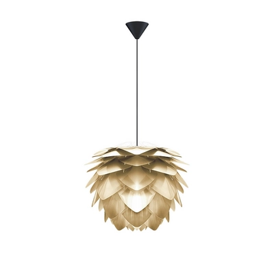 Umage Silvia Mini hanglamp brushed brass - met koordset zwart - Ø 32