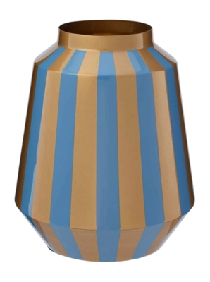 Pip Studio Vaas Stripes - van Metaal - Navy| Goud - 24x29cm