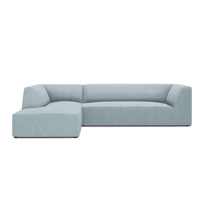 Windsor & Co Sao Hoekbank met Chaise Longue Links - 4-zits - Ribstof - Lichtblauw
